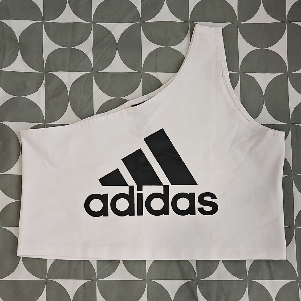 Adidas White One-Shoulder Top